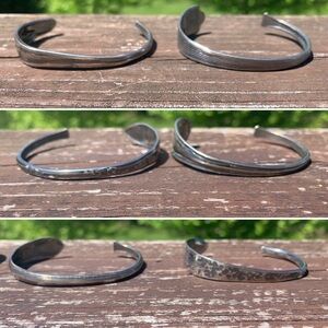 Six Spoon Bracelet Cuff Lot Handmade Artisan Vintage Antique